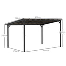 3 x 4.3m Pergola Kit Gazebo with UPF 50+ and Waterproof Polycarbonate Roof