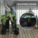 Outsunny 120L Folding Collapsible Wagon With Adjustable Handle, Grey