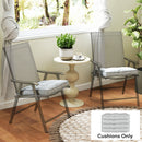Outsunny 42 x 42cm Replacement Garden Seat Cushion Pad with Ties, Light Grey