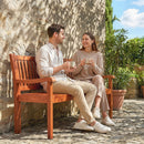 Outsunny Garden Bench 2 Seater, Wooden Outdoor Bench with Waterproof Cover