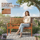 Outsunny Garden Bench 2 Seater, Wooden Outdoor Bench with Waterproof Cover