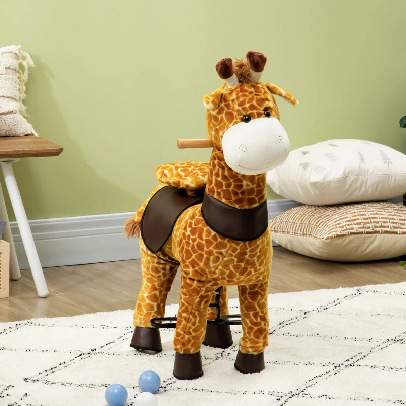 HOMCOM Children's  Giraffe-for Ages 3-6 Years - Yellow and Orange