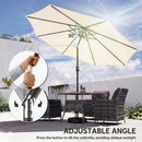 Outsunny 2.7 m Garden Parasol Umbrella with Cross Base, Sandbag, Cream White