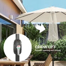 Outsunny 2.7 m Garden Parasol Umbrella with Cross Base, Sandbag, Cream White