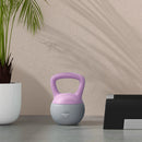 SPORTNOW Kettlebell w/ Soft Body and Non-Slip Handle, Purple and Grey