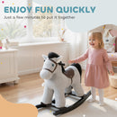 AIYAPLAY Baby Rocking Horse, Toddler Animal Rocker for Kids Aged 2-5, Grey