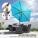 Outsunny 2.6M Garden Parasol Umbrella With Aluminium Pole, Tilt, Crank