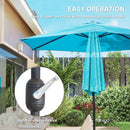 Outsunny 2.6M Garden Parasol Umbrella With Aluminium Pole, Tilt, Crank