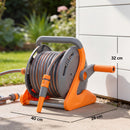 Outsunny Portable Garden Hose Reel, 20+2 M Wall Mounted Hose Reel