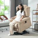 HOMCOM Power Lift Recliner Armchair With Wingback, Button Tufted, Beige