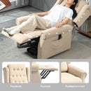 HOMCOM Power Lift Recliner Armchair With Wingback, Button Tufted, Beige