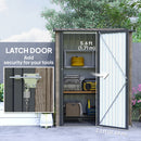 Outsunny Outdoor Storage Shed Steel Garden Shed w/ Lockable Door Light Grey