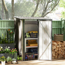 Outsunny Outdoor Storage Shed Steel Garden Shed w/ Lockable Door Light Grey