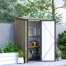 Outsunny Outdoor Storage Shed Steel Garden Shed w/ Lockable Door Light Grey