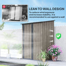 Outsunny Outdoor Storage Shed Steel Garden Shed w/ Lockable Door Light Grey