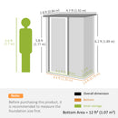 Outsunny Outdoor Storage Shed Steel Garden Shed w/ Lockable Door Light Grey