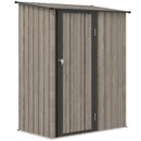 Outsunny Outdoor Storage Shed Steel Garden Shed w/ Lockable Door Light Grey