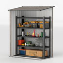 Outsunny Outdoor Storage Shed Steel Garden Shed w/ Lockable Door Light Grey