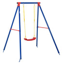 Outsunny Metal Children's Garden Swing  3-8 Years Old Blue