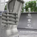 Outsunny 4 PCs Outdoor Rattan Sofa Set, Wicker Sectional Sofa Set Light Grey