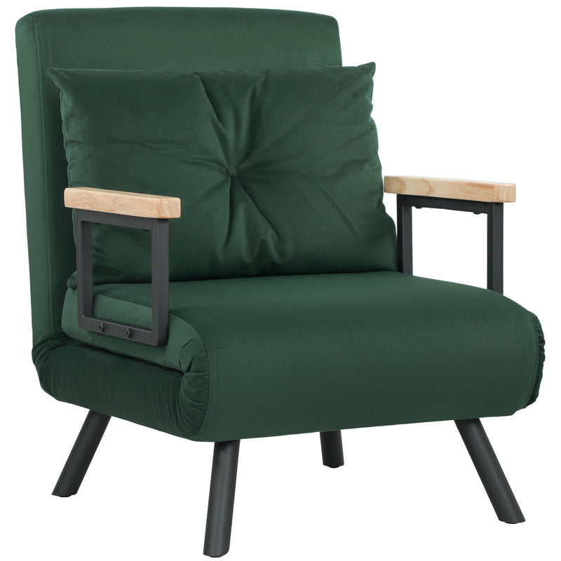 HOMCOM Click Clack Single Chair Bed Settee for Living Room