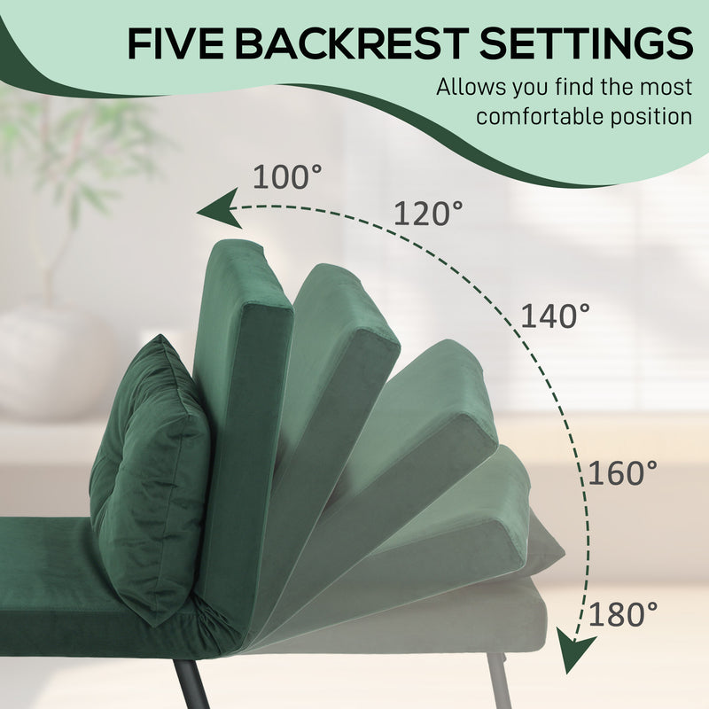 HOMCOM Click Clack Single Chair Bed Settee for Living Room