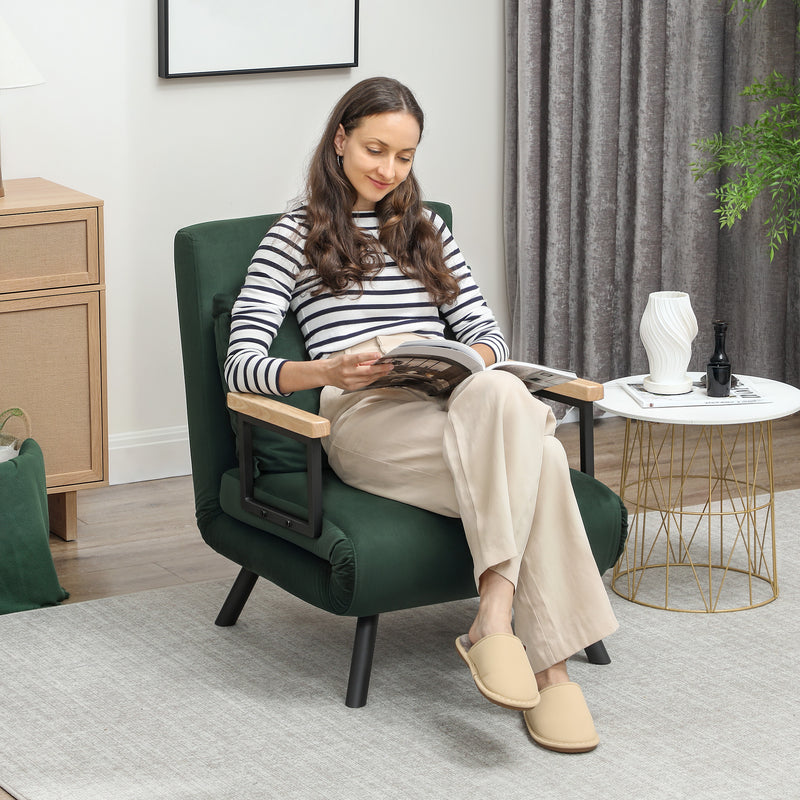 HOMCOM Click Clack Single Chair Bed Settee for Living Room