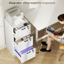 HOMCOM File Cabinet, Lockable Filing Cabinet For A4 Letter, White