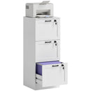 HOMCOM File Cabinet, Lockable Filing Cabinet For A4 Letter, White