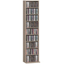 HOMCOM 260 CD Storage Unit 120 DVD Storage Tower with 9 Compartments Natural