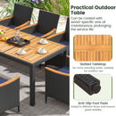 9 PCS Patio Dining Set for 8 Large Conversation Set with Umbrella Hole-Navy