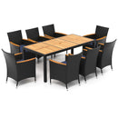 9 PCS Patio Dining Set for 8 Large Conversation Set with Umbrella Hole-Navy