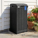 Outsunny 110 L Outdoor Bin with Dual Lid, Ashtray, Drip Tray, Black