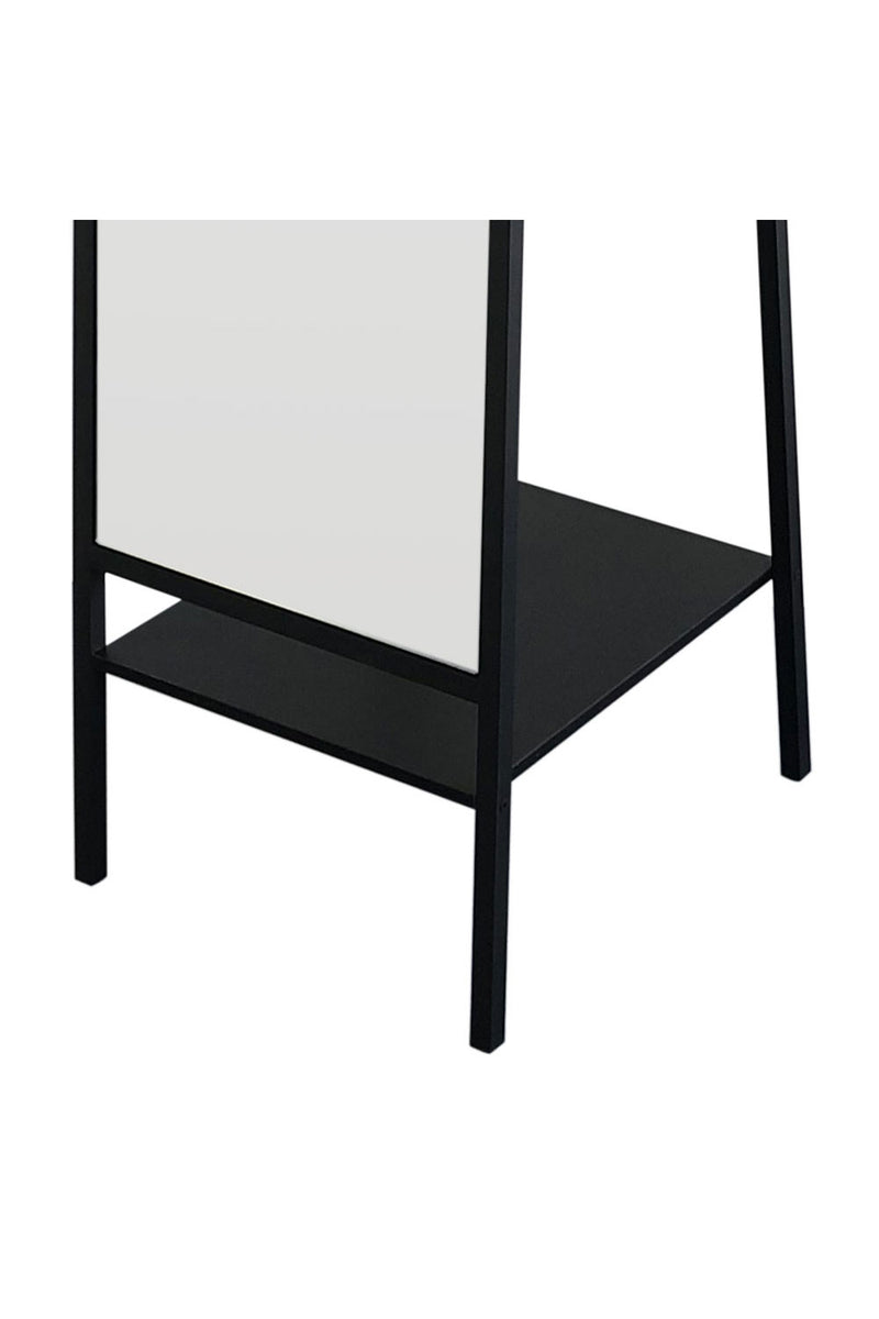 Livingandhome Modern Arched Metal Floor Mirror Black
