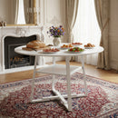 Livingandhome Industrial Round Dining Table White Top