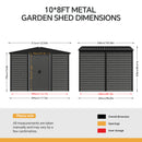 8*7FT/10*8FT Outdoor Metal Garden Storage Shed