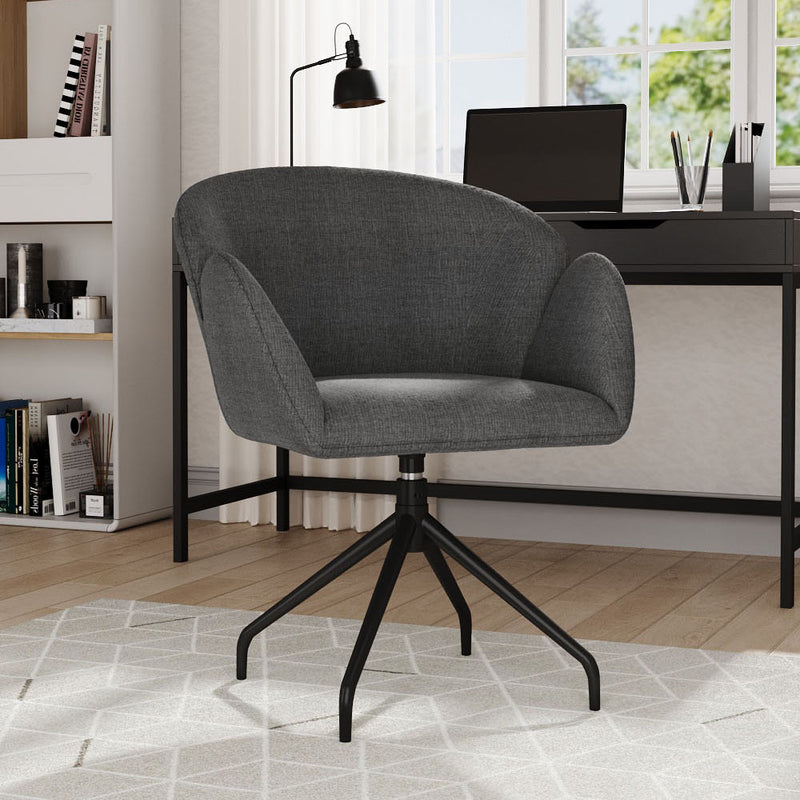 Livingandhome Modern Linen Upholstered Swivel Chair