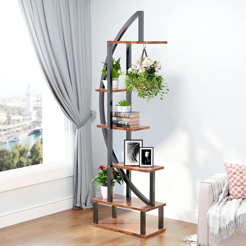 Breeins Pair of Wooden Crescent Plant Displays