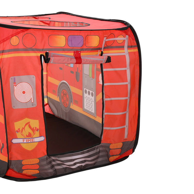 Kidkid Fire Engine-Themed Play Tent with 2 Top Openings