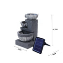 Livingandhome Outdoor Water Fountain Rockery Decoration 3 Tier Bowls Solar Powered
