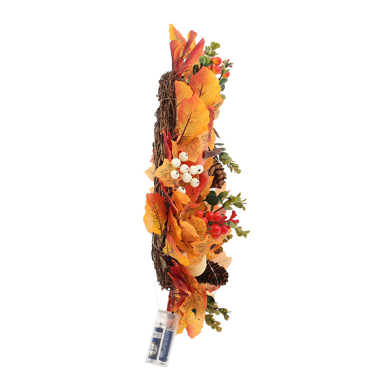 Autumn Harvest Wreath With LED Lights