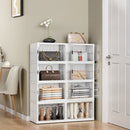 Livingandhome 4-Tier Foldable Storage Box with Magnetic Doors