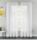 Destiny Silver Metallic Dimond Print On Sheer Fabric - Pair