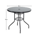 Breeins Outdoor Tempered Glass Garden Table With 2 Foldable Chairs