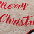 Livingandhome Burlap Merry Christmas Tree Skirt Collar