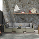 Outsunny 7 Pieces Rattan Garden Furniture Set with Cushions, Light Brown