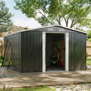 Breeins Galvanised Outdoor Storage Shed with Apex Roof