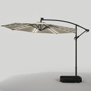 Garden Sanctuary Outdoor 32 LED Lighted Patio Umbrella With Crank Lift System