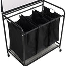 Lifeideas 3-Section Laundry Trolley with Wheels