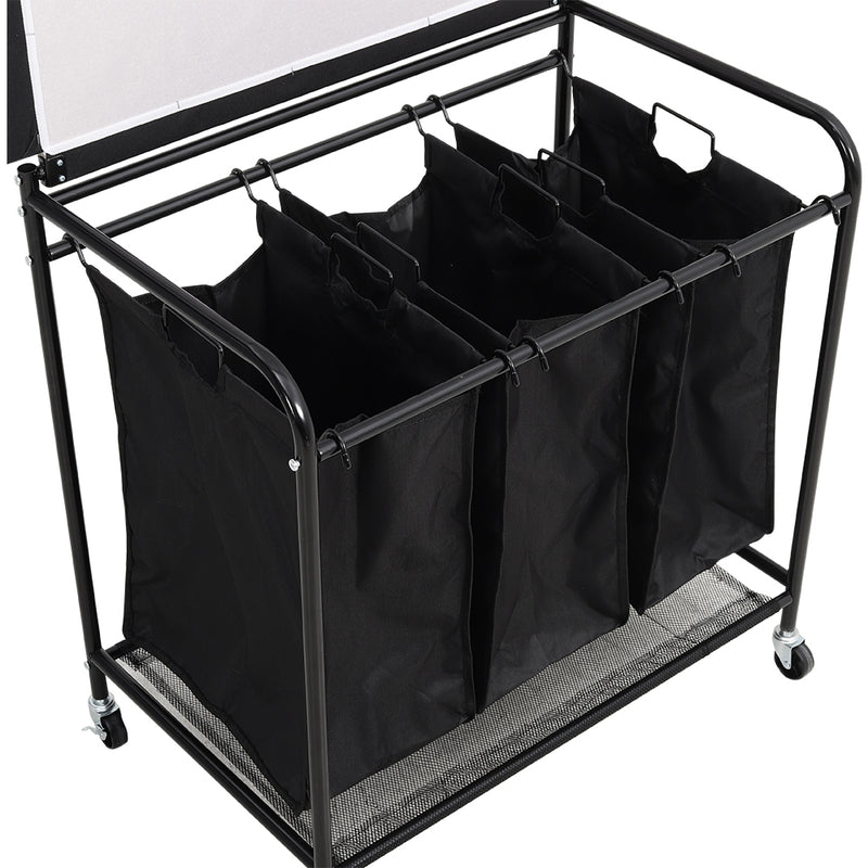 Lifeideas 3-Section Laundry Trolley with Wheels